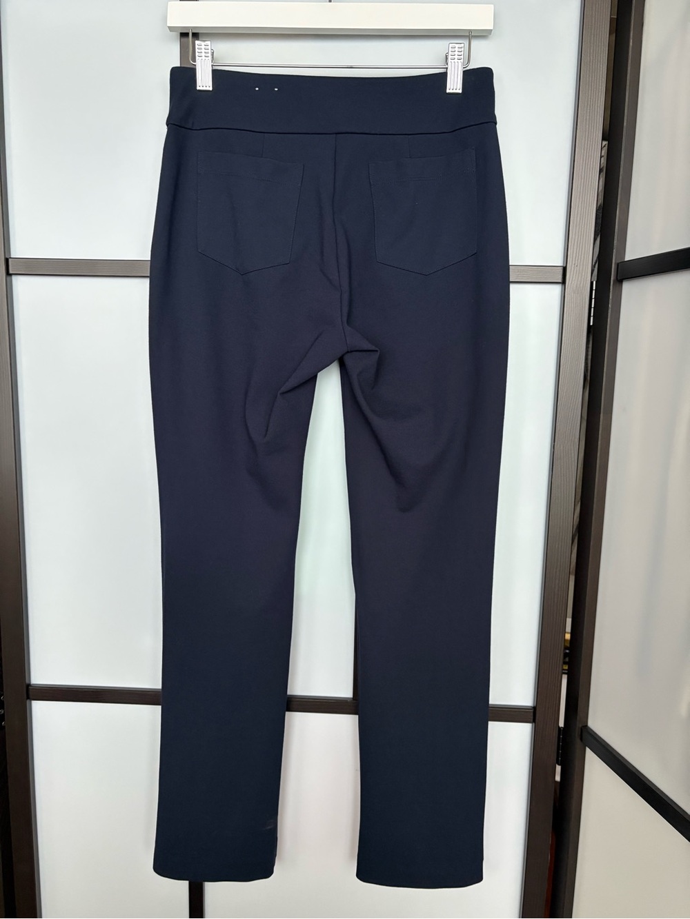 J McLaughlin Navy Pull-On Knit Pants Size Small Stretch Career Casual - Picture 3 of 10
